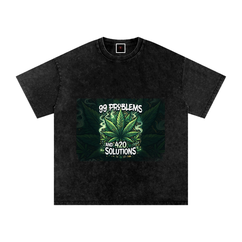 Snow Washed Oversized Cotton T-Shirt